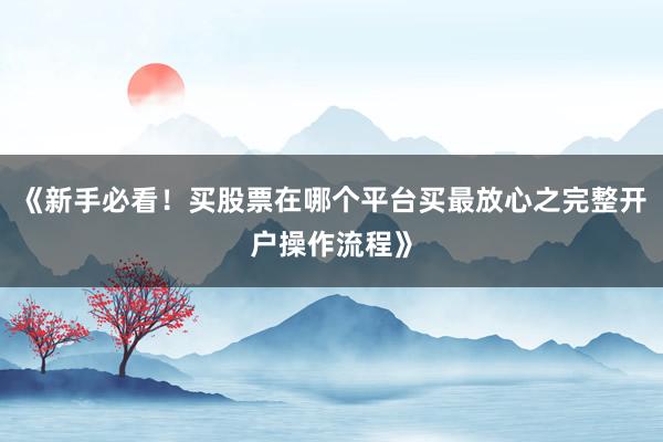 《新手必看！买股票在哪个平台买最放心之完整开户操作流程》