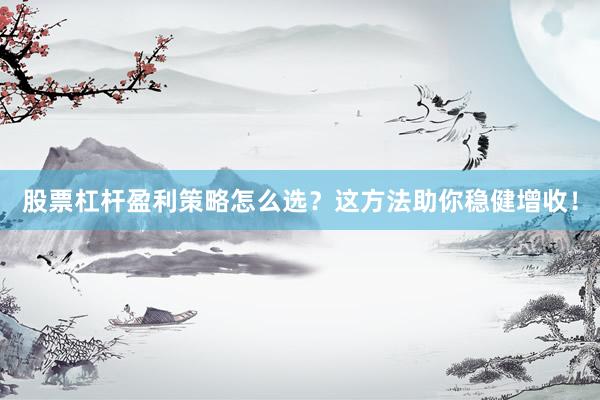 股票杠杆盈利策略怎么选？这方法助你稳健增收！