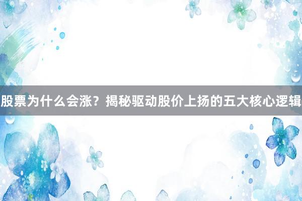 股票为什么会涨？揭秘驱动股价上扬的五大核心逻辑