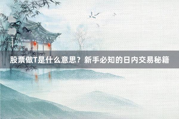 股票做T是什么意思？新手必知的日内交易秘籍