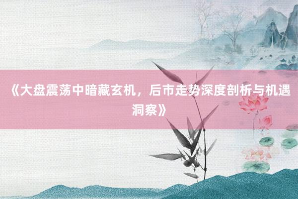 《大盘震荡中暗藏玄机，后市走势深度剖析与机遇洞察》