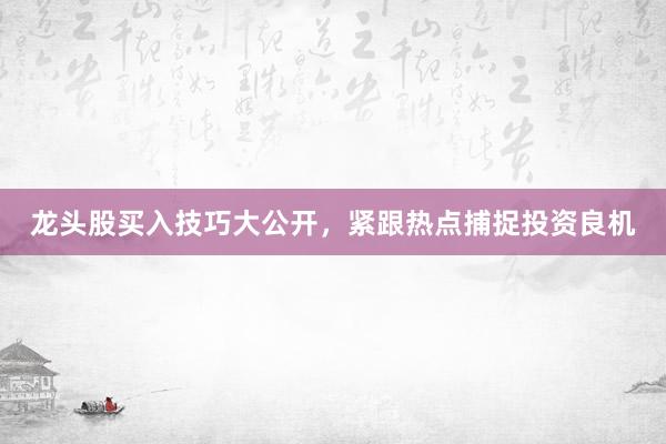 龙头股买入技巧大公开，紧跟热点捕捉投资良机