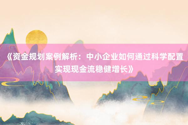 《资金规划案例解析：中小企业如何通过科学配置实现现金流稳健增长》