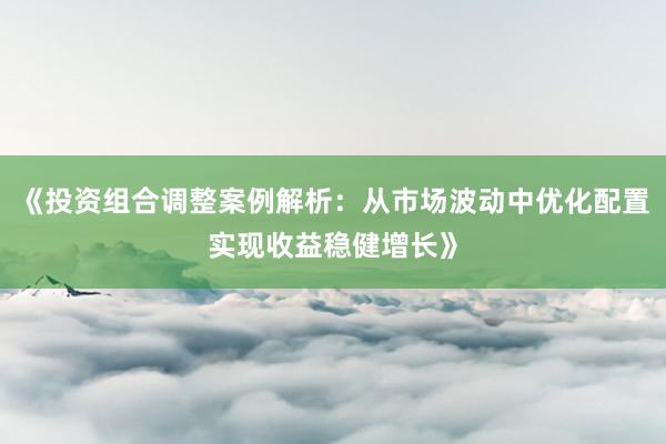 《投资组合调整案例解析：从市场波动中优化配置实现收益稳健增长》