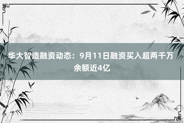 华大智造融资动态：9月11日融资买入超两千万 余额近4亿